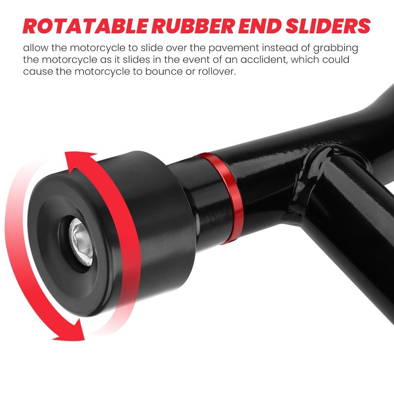 kekykm Motorcycle Decorative wheel Rotatable Crash Bar End Sliders M12 Screw compatible with Harley Davidson Touring Saddlebag Guard Engine Guard Bar Street Glide Road Glide King Electra/Ultra 1997-Up - Image 5